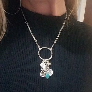 Sterling circle charms necklace